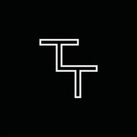 tt logo monogramma con linea stile design modello vettore