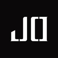jd logo monogramma con mezzo fetta design modello vettore