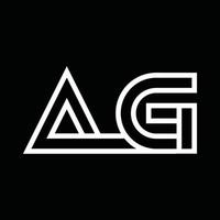 ag logo monogramma con linea stile negativo spazio vettore