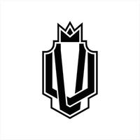 vu logo monogramma design modello vettore