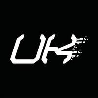 UK logo monogramma astratto velocità tecnologia design modello vettore