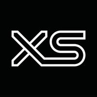 xs logo monogramma con linea stile negativo spazio vettore