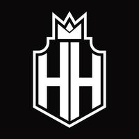 hh logo monogramma design modello vettore