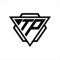 tp logo monogramma con triangolo e esagono modello vettore