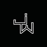 jw logo monogramma con linea stile design modello vettore