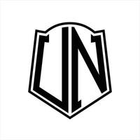 un logo monogramma con scudo forma schema design modello vettore