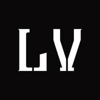 lv logo monogramma con mezzo fetta design modello vettore