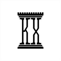 kx logo monogramma con pilastro forma design modello vettore