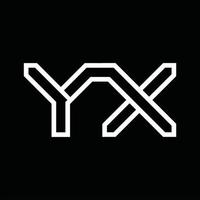 yx logo monogramma con linea stile negativo spazio vettore