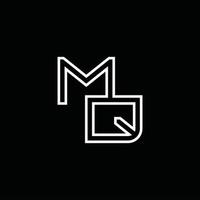 mq logo monogramma con linea stile design modello vettore
