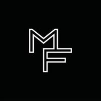 mf logo monogramma con linea stile design modello vettore
