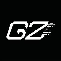 gz logo monogramma astratto velocità tecnologia design modello vettore