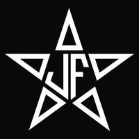 jf logo monogramma con stella forma design modello vettore