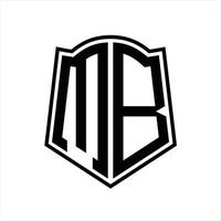 mb logo monogramma con scudo forma schema design modello vettore