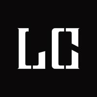 lc logo monogramma con mezzo fetta design modello vettore