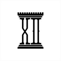 xo logo monogramma con pilastro forma design modello vettore