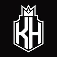 kh logo monogramma design modello vettore