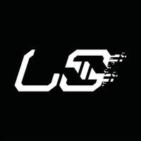 ls logo monogramma astratto velocità tecnologia design modello vettore