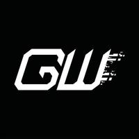 gw logo monogramma astratto velocità tecnologia design modello vettore