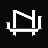 jn logo monogramma con Vintage ▾ sovrapposizione connesso stile design modello vettore