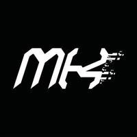 mk logo monogramma astratto velocità tecnologia design modello vettore