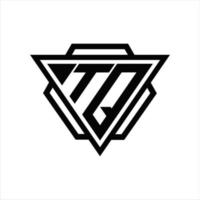 tq logo monogramma con triangolo e esagono modello vettore