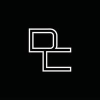 dc logo monogramma con linea stile design modello vettore