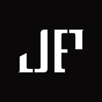 jf logo monogramma con mezzo fetta design modello vettore