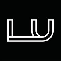 lu logo monogramma con linea stile negativo spazio vettore