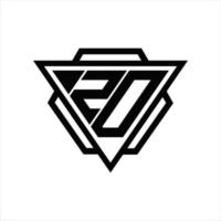zd logo monogramma con triangolo e esagono modello vettore