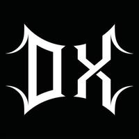 dx logo monogramma con astratto forma design modello vettore
