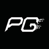 pg logo monogramma astratto velocità tecnologia design modello vettore