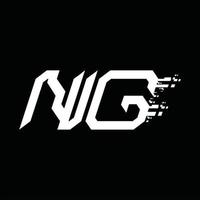 ng logo monogramma astratto velocità tecnologia design modello vettore