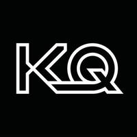 kq logo monogramma con linea stile negativo spazio vettore