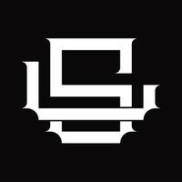 ls logo monogramma con Vintage ▾ sovrapposizione connesso stile design modello vettore
