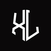 xl logo monogramma con scudo forma nastro design modello vettore