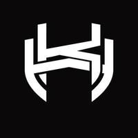 kh logo monogramma Vintage ▾ design modello vettore