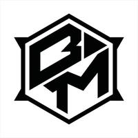 bm logo monogramma design modello vettore
