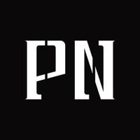 pn logo monogramma con mezzo fetta design modello vettore