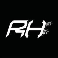 rh logo monogramma astratto velocità tecnologia design modello vettore