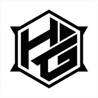 hg logo monogramma design modello vettore