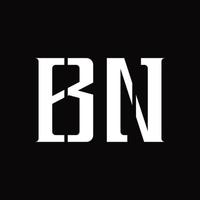 bn logo monogramma con mezzo fetta design modello vettore