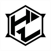 hl logo monogramma design modello vettore