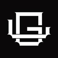 lg logo monogramma con Vintage ▾ sovrapposizione connesso stile design modello vettore