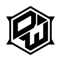 dw logo monogramma design modello vettore