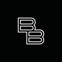 bb logo monogramma con linea stile design modello vettore