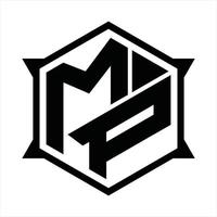 mp logo monogramma design modello vettore