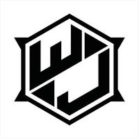 wj logo monogramma design modello vettore