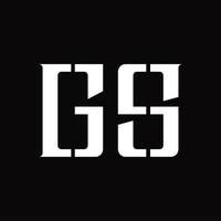 gs logo monogramma con mezzo fetta design modello vettore