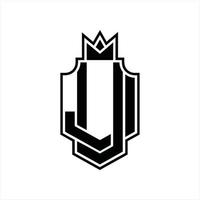 uj logo monogramma design modello vettore